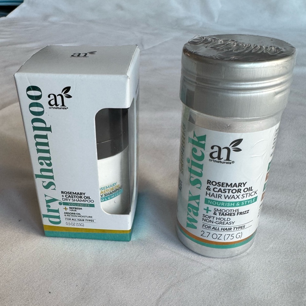 Art Naturals Rosemary & Castor Oil Dry Shampoo and Hair Wax Stick Bundle
